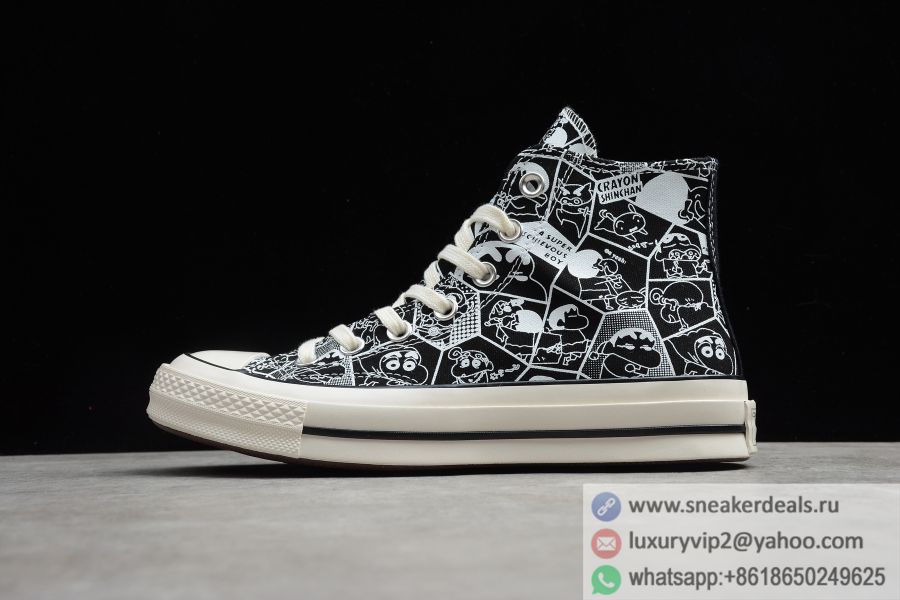 Crayon Shin-chan x Converse Chuck Taylor All-Star 70s High Black White 168822C Unisex Skate Shoes